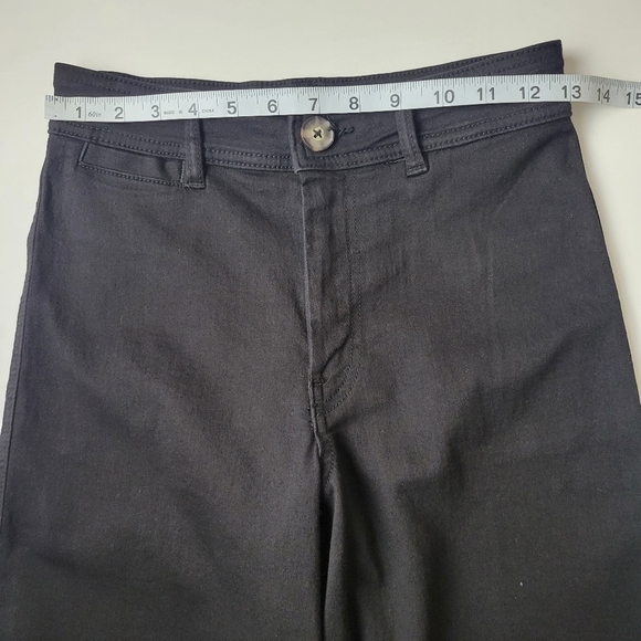 H&m Wide Leg Crop Pant High Waist Black - Picture 7 of 11